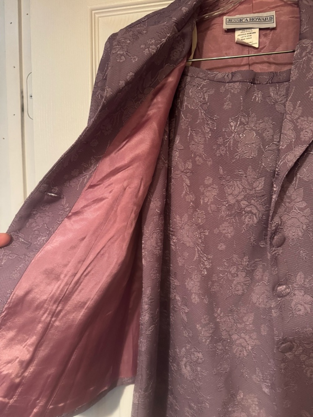 NWT Jessica Howard Sz 8 Lavender Floral Jacquard Blazer & Skirt Set - Picture 7 of 11